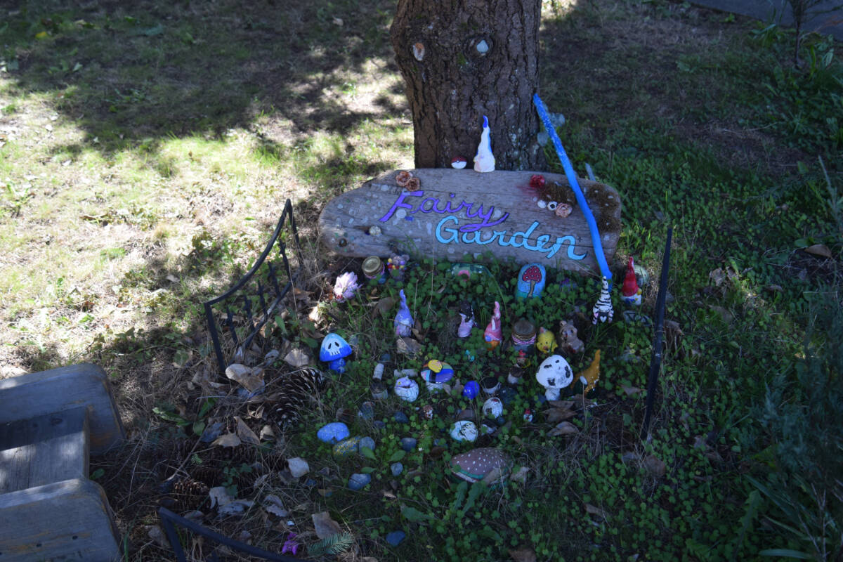 A fairy garden in the front yard is ever-growing, constantly being updated with the latest finds from walks through James Bay and the beach. (Hollie Ferguson/News Staff)