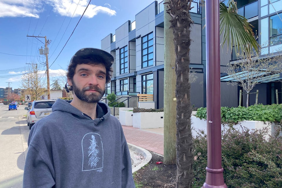 J-C Roberge is one of the residents in the building who has been left scrambling after they were told to evacuate their homes at 2770 Claude Rd. (Bailey Moreton/News Staff)