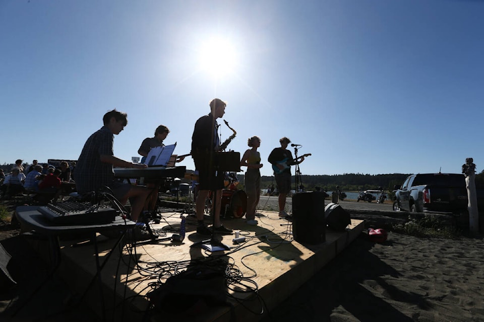 West Coast Soul Collective jams at the first Colwood Beach Food and Music Saturday of the year May 17 at Esquimalt Lagoon. (Justin Samanski-Langille/News Staff)