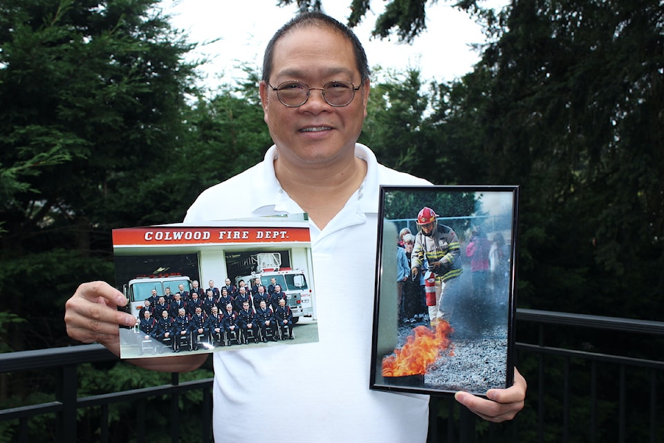 Greg Chow, Colwood's longest-serving firefighter, celebrates 42 years of service.
