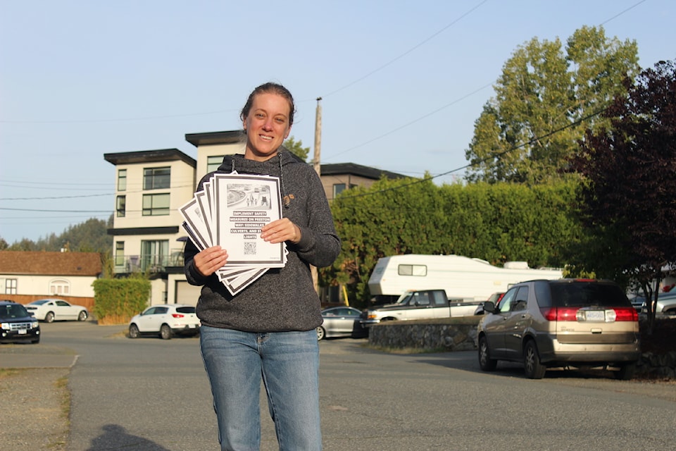 Kelly Richards, Preston Way resident, is campaigning for safety improvements on her street.
