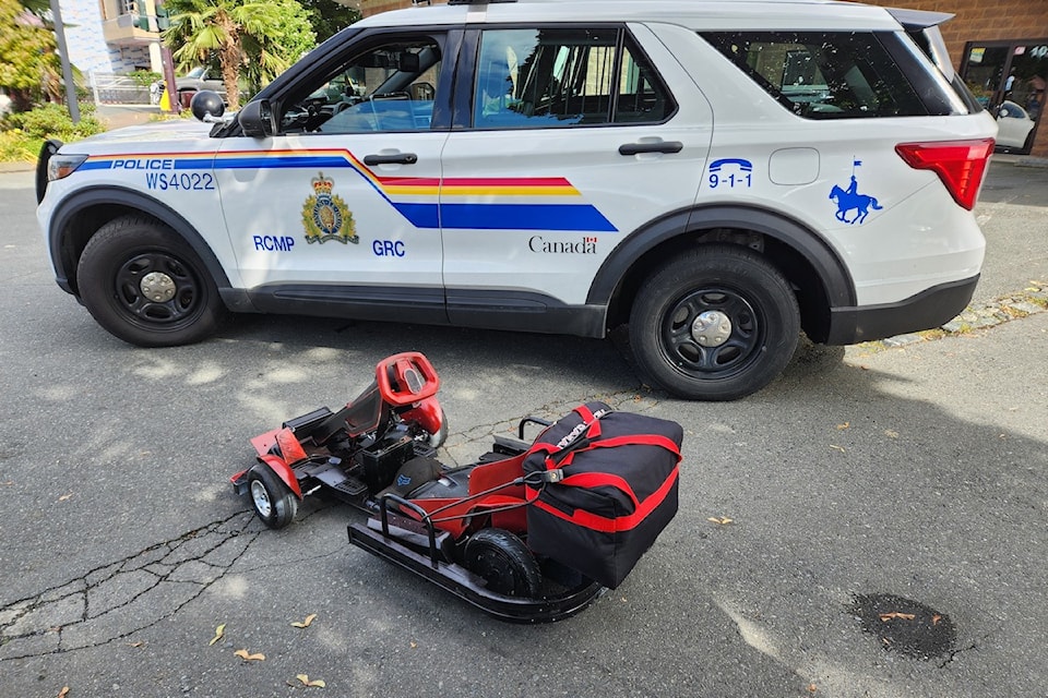 On Monday Sept. 23, West Shore RCMP responded to reports of a go-kart driving aggressively in heavy traffic on Peatt Road and Hockley Avenue.