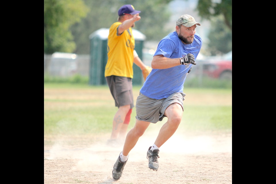 While slow-pitch is usually causal, that didn't mean play got heated on the field. 