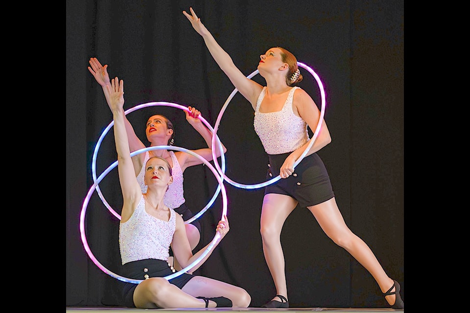 Lighted hoops were featured in a few segments, highlighting movement and grace.