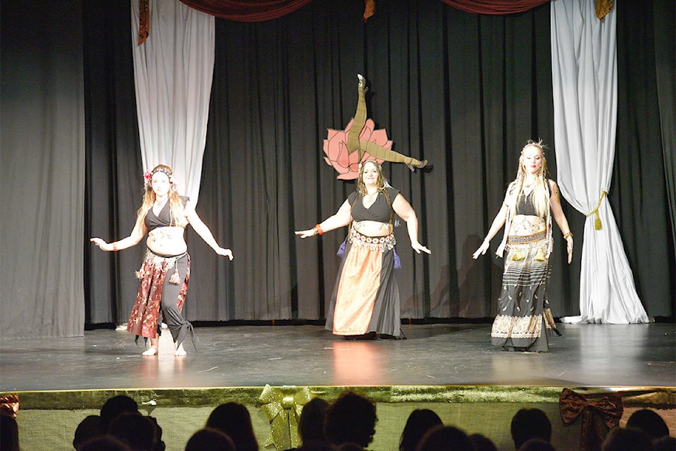 (Left) Rara Avis Dancers performed several numbers. (Kathleen Saylors/Grand Forks Gazette)