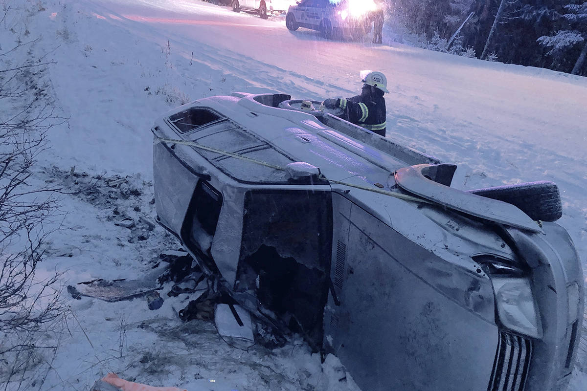 The occupant of this SUV, rolled over on Christian Valley Road, was taken to hospital with serious injuries Friday afternoon, Dec. 11. Photo courtesy of Midway Volunteer Fire Department