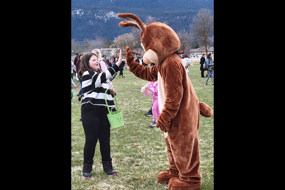 The Easter Bunny was on hand to greet the kids. photo: Chris Hammett