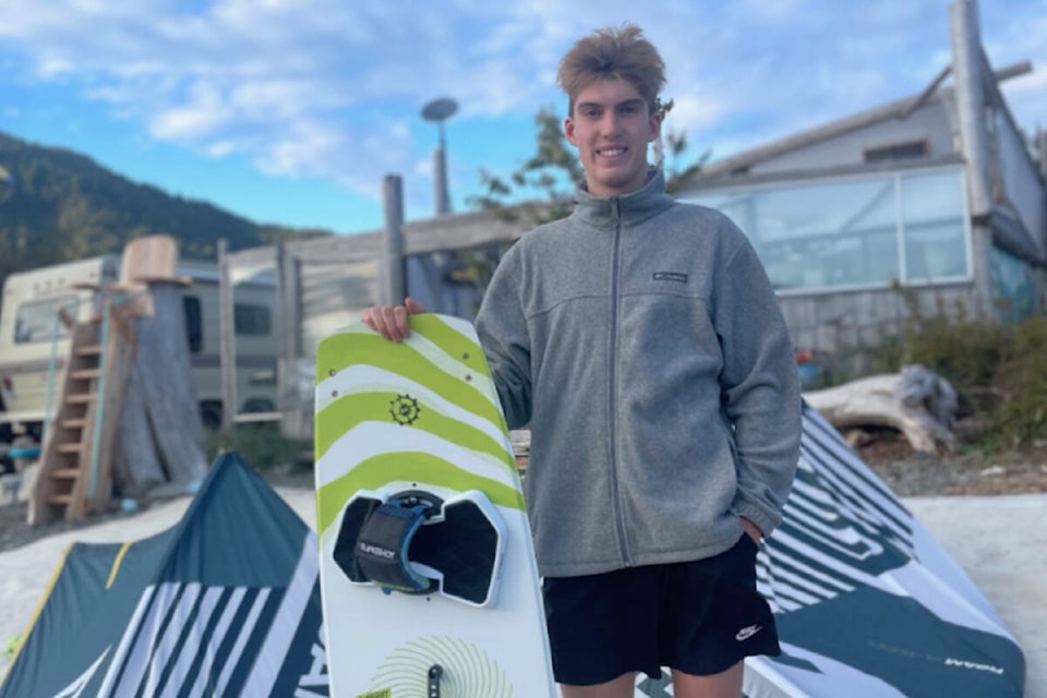 Sam Gentleman kiteboards at China Creek Marina just outside of Port Alberni. (SUBMITTED PHOTO)