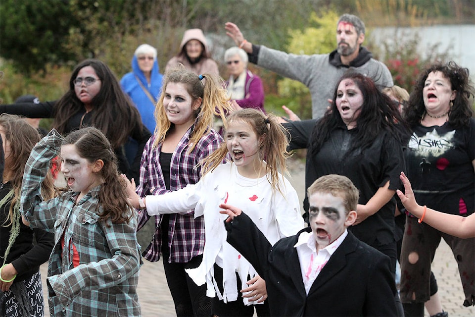 Rumours of dance-rehearsing zombies spread islands-wide before the dance on Saturday. (Andrew Hudson/Haida Gwaii Observer)