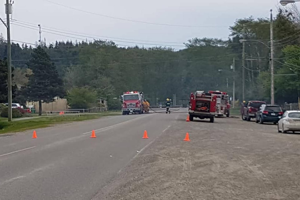 The Masset Volunteer Fire Department was called to a residential brush fire around 3:30 p.m. on Saturday, May 9, 2020. (Chris Ashurst/Submitted photo)