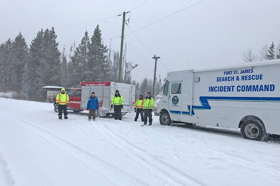 Fort St. James Search and Rescue was assisting in the search for 28-year-old Janos Joseph who was found dead Nov. 29. (Fort St. James Search and Rescue Facebook photo)