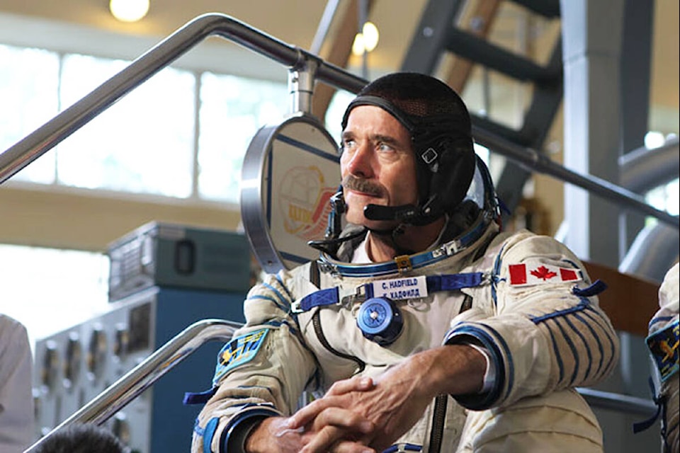 Canadian astronaut Cmdr. Chris Hadfield relaxes before launch, ahead of a past trip to the International Space Station. He spoke to Black Press Media this week about his time at Royal Roads Military College. (Courtesy Cmdr. Chris Hadfield)