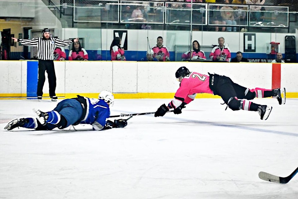 Rupert Rampage vs.Terrace River Kings on Jan. 7 ended in a nailbiting double overtime 7-6 win for the Prince Rupert home team. (Photo: K-J Millar/The Northern View)