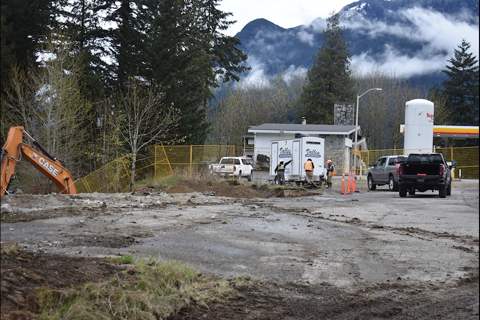 Remediation work being done at the former location of the Hope Station House on April 8.