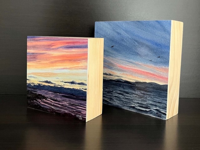 Some of Helena's Rae coastal art. It will be featured in the May art show for the Hope Arts Gallery.
