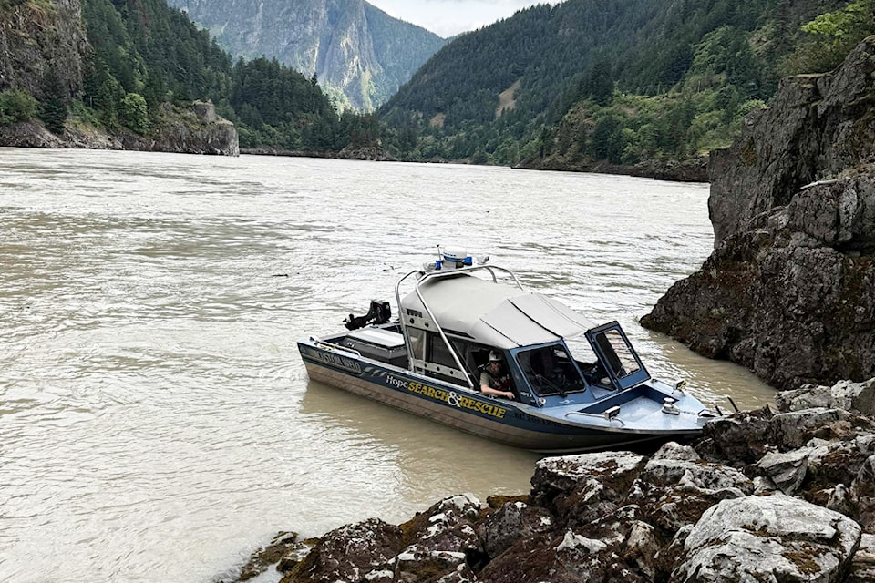 Hope Volunteer Search and Rescue rescued a member of the public from the Fraser River in Hope on Aug. 22. 