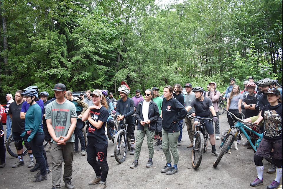 Over 200 people showed up for the First Blood mountain bike trail grand opening in Hope. 