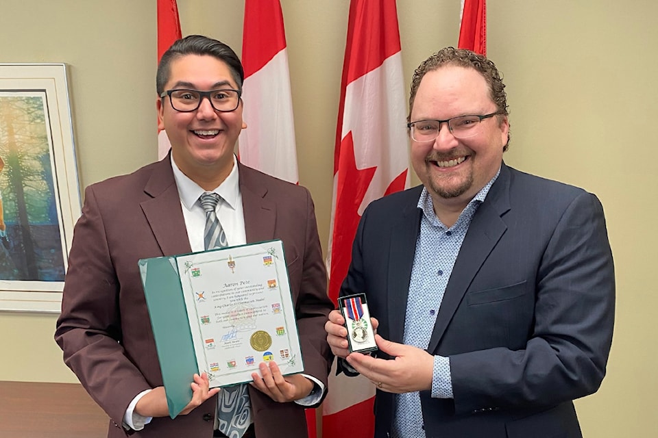 Chawathil First Nation Coun. Aaron Pete received the King Charles III Coronation Medal on May 23. 