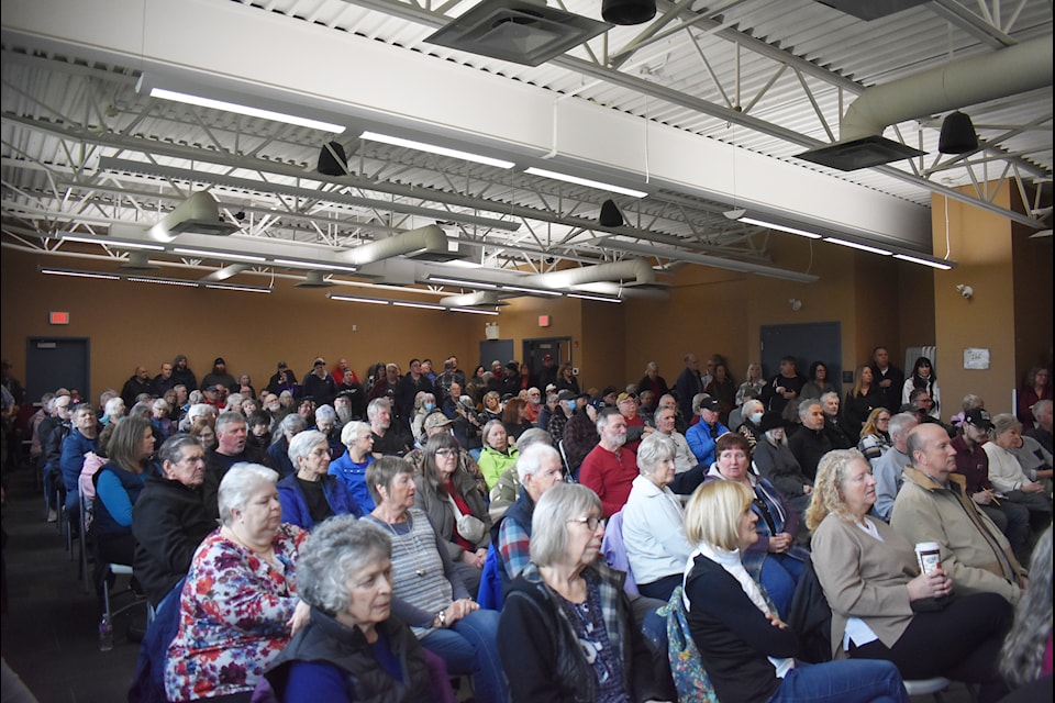 Over 300 residents were in attendance for the town hall meeting about the proposed gravel pit expansion on Feb. 21. 
