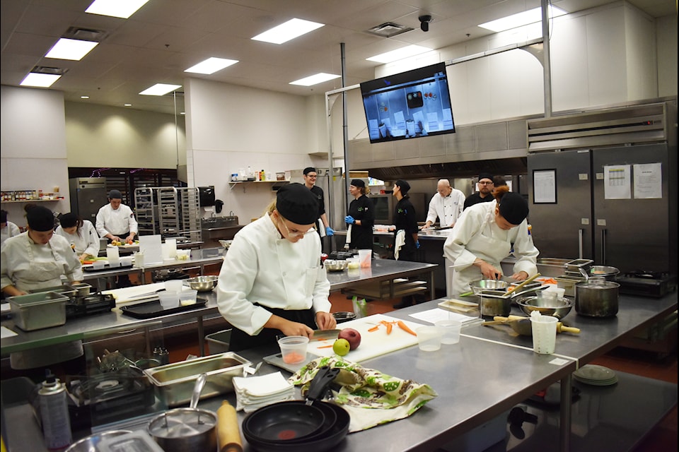 Students participating in the culinary arts category. This year two students from Hope Secondary School are competing. 