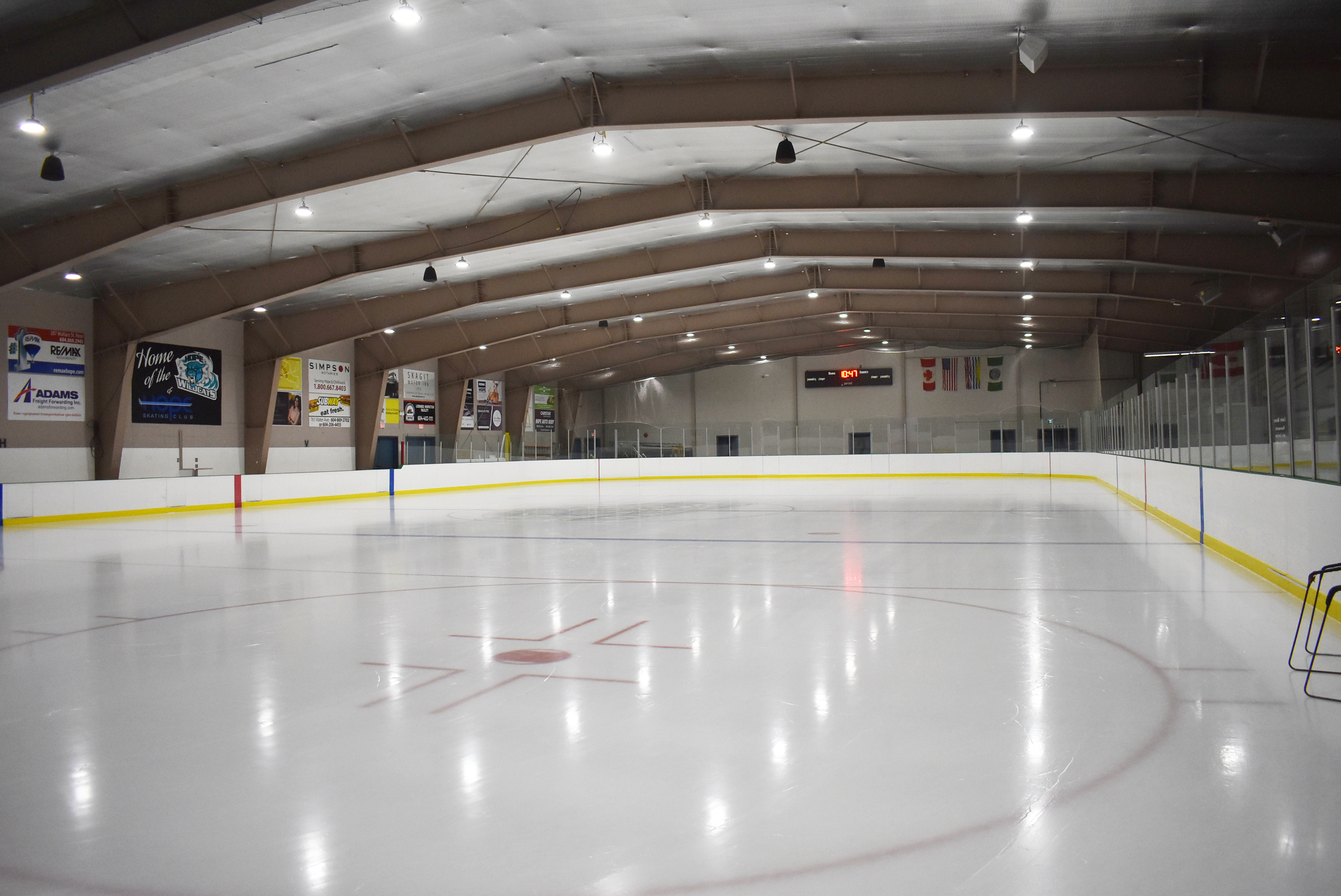 Ice rink surface 16 feet short after refrigeration upgrade