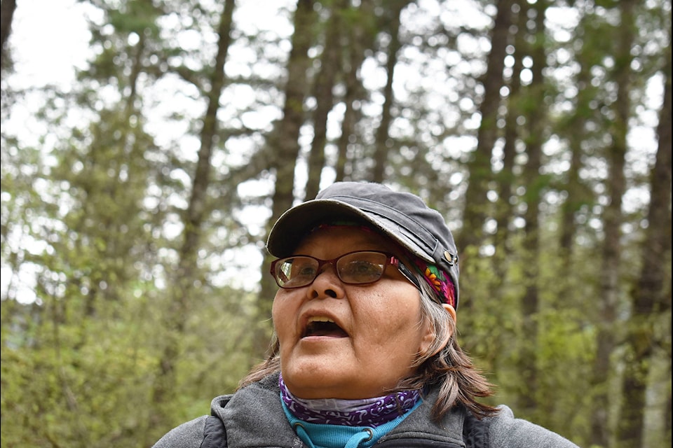 Carmel Crowchild led a dozen searchers to the Spuzzum backcountry based on a vision she saw involving her niece April Parisian, who has been missing since early this month. Emelie Peacock/
Hope Standard
