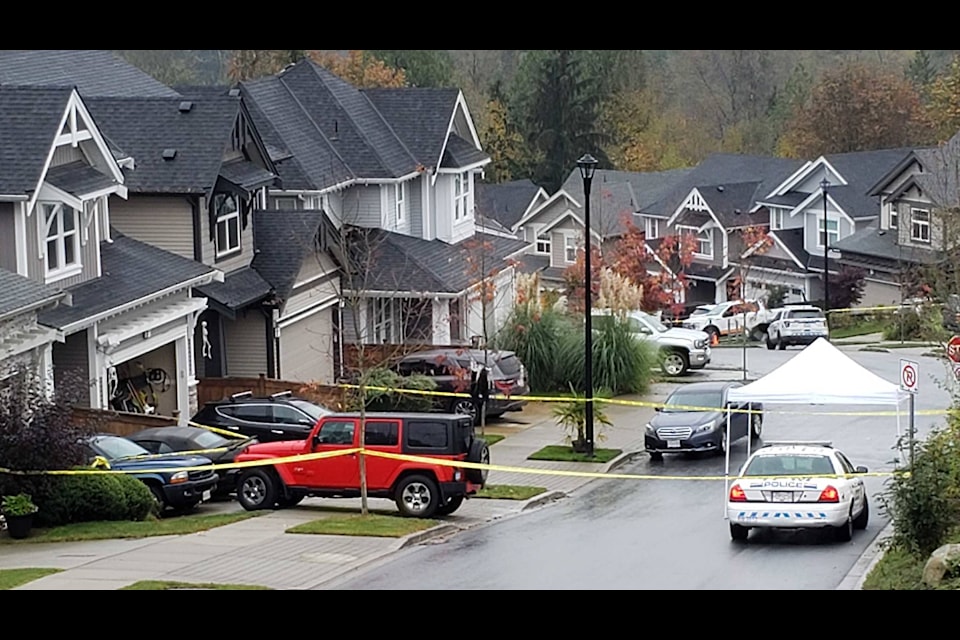 IHIT has been called to a home on Nelson Court in Maple Ridge on Thurs. Oct. 29, 2020 (Neil Corbett/ The News)