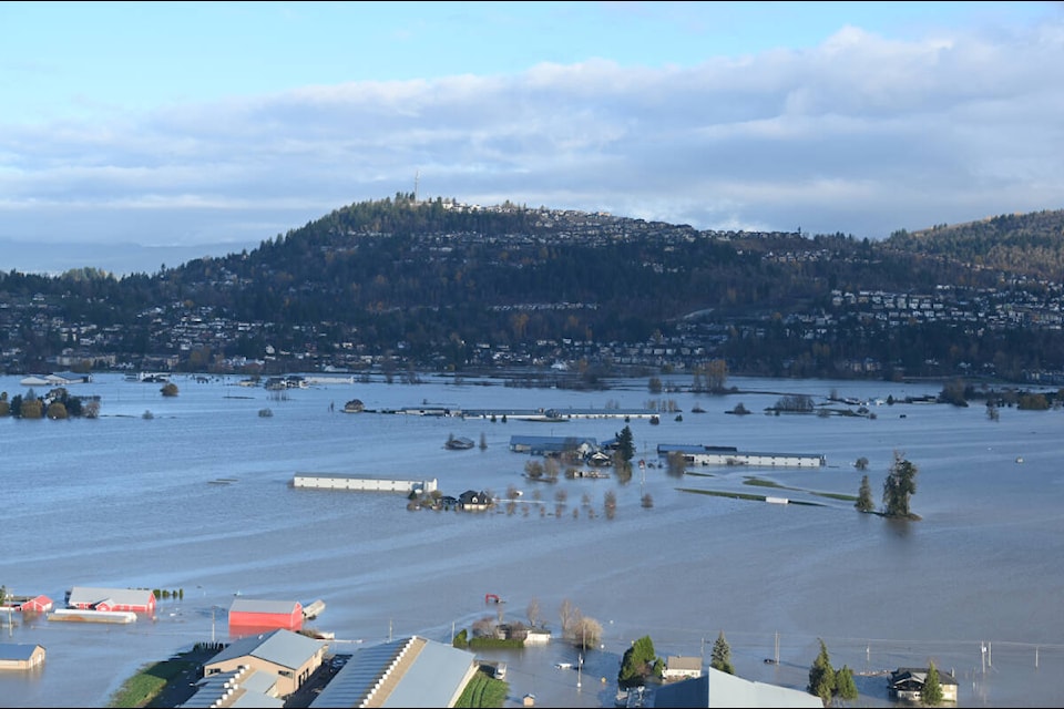 Much of Sumas Prairie is now under water following flooding. (Submitted photo)