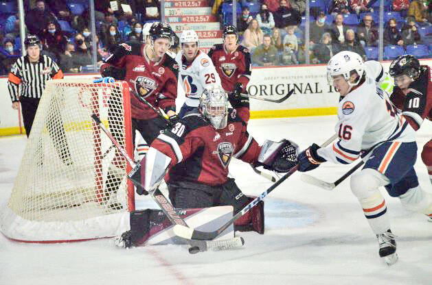 Giants winning streak has now reached five straight. Friday night, Dec 3, in front of over 3,100 at the Langley Events Centre, Vancouver Giants secured a 3-1 victory over the Kamloops Blazers. (Gary Ahuja/Langley Events Centre, special to Langley Advance Times)
