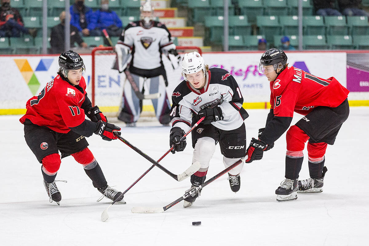 Payton Mount had two points as the Vancouve Giants moved within a single point of the Cougars in the West standings thanks to their second road win in a row - a 3-1 victory on Saturday, Feb. 12. (James Doyle/Special to Langley Advance Times)