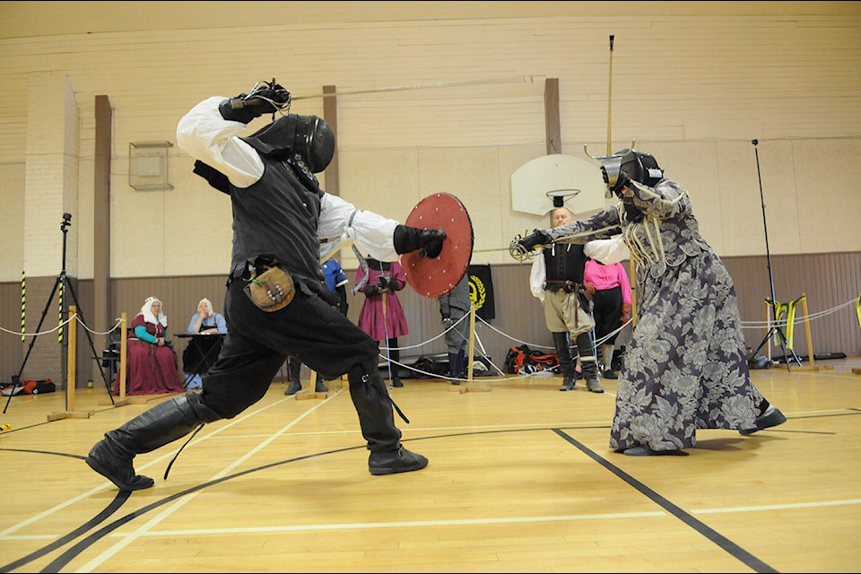 Members of the Society for Creative Anachronism (SCA) gathered for the Summer Faire event, hosted by the local branch called the Shire of Lionsdale, on Aug. 6, 2022 at Atchelitz Hall in Chilliwack. The group is hosting its Bartholomew Fair on Aug. 17, 2024. (Jenna Hauck/ Chilliwack Progress file)