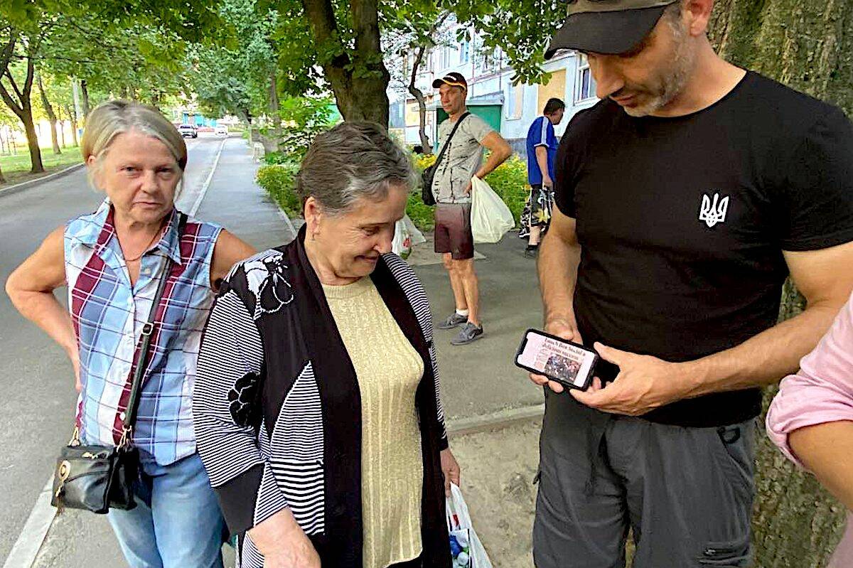 Two ladies in eastern Ukraine city of Kharkiv heartened to hear of a Chilliwack fundraiser held at Hampton House in Chilliwack to help those under siege by Russian forces. (Mary Martz photo)
