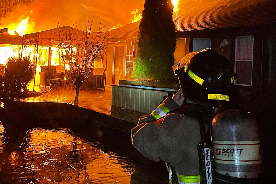 A house was destroyed by fire in Silver Creek in Hope this week. (Hope Fire Department photo)