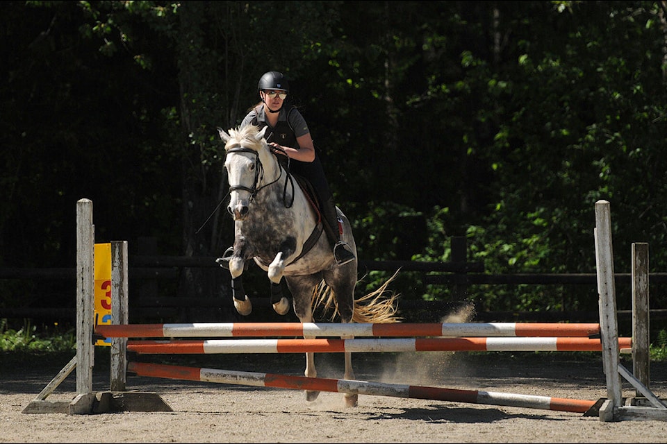 Stephanie Struys of Mt. Cheam Pony Club takes part in the Island 22 Derby Daze event on Saturday, May 13, 2023. (Jenna Hauck/ Chilliwack Progress)