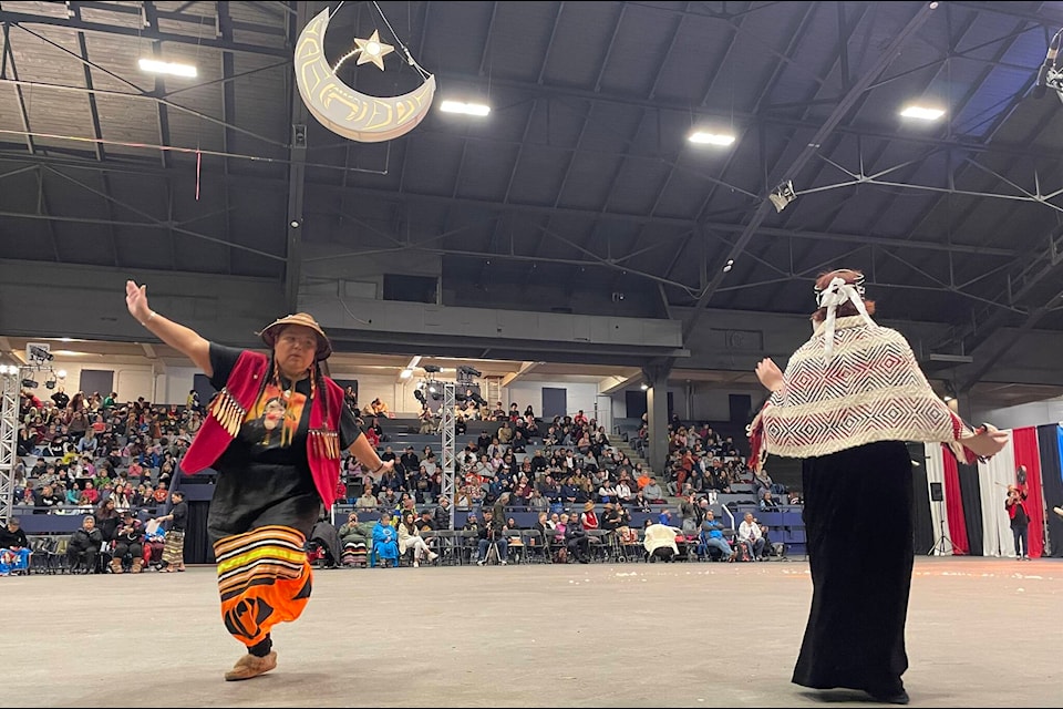 Ceremonies that included songs, dances, and traditional regalia were performed by Nisga’a and other First Nations from across B.C. March 3 2023. (Photo Alex Antrobus)