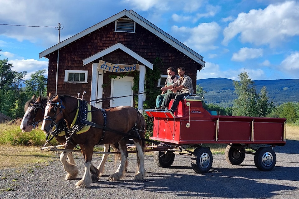 Luke Hill will compete in the heavy-horse pull at the Bulkley Valley Exhibition this weekend.