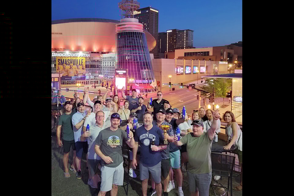 The Smithers Flyers celebrate their victory for the Nashville Gold Cup in Nashville last month.