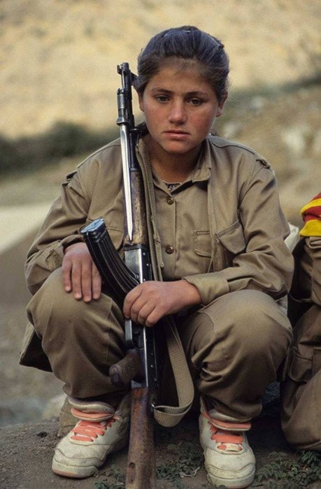 PKK portrait of a young girl fighter