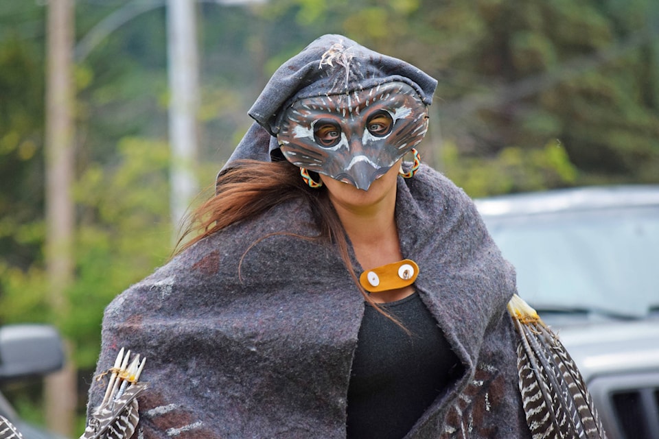 A dancer performs a traditional dance during National Indigenous Peoples Day celebrations in Smithers June 21. (Trevor Hewitt photo). More photos Page A13