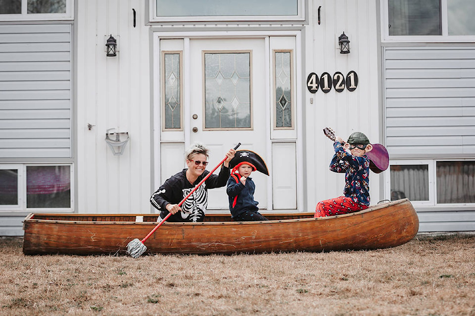 Hayley Wilson decided on a nautical theme for her family portrait.