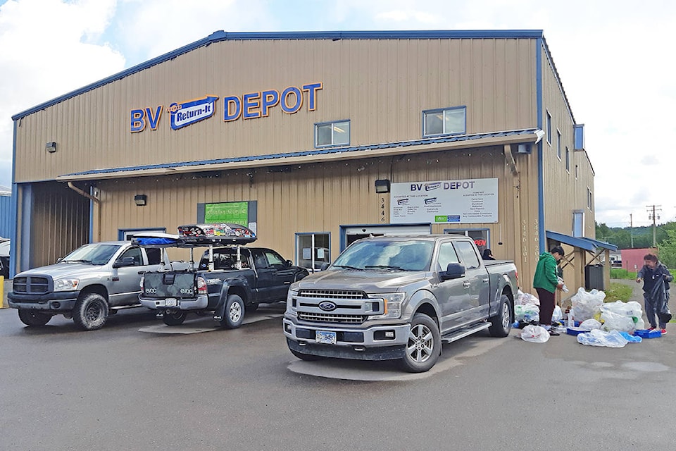 The BV Return-It Depot was super busy for its reopening June 3 as people sought to unload months-worth of recyclables. (Thom Barker photo)