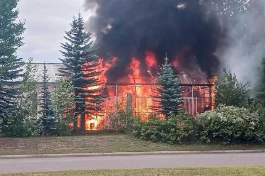 The Garden Centre area at Canadian Tire fully engulfed July 26.