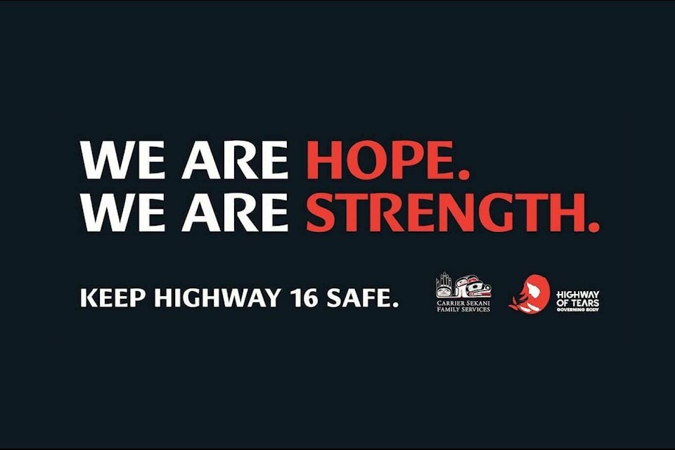 Carrier Sekani Family Services shared the image of the new billboard which will be erected along Highway 16 next week. (Supplied image)