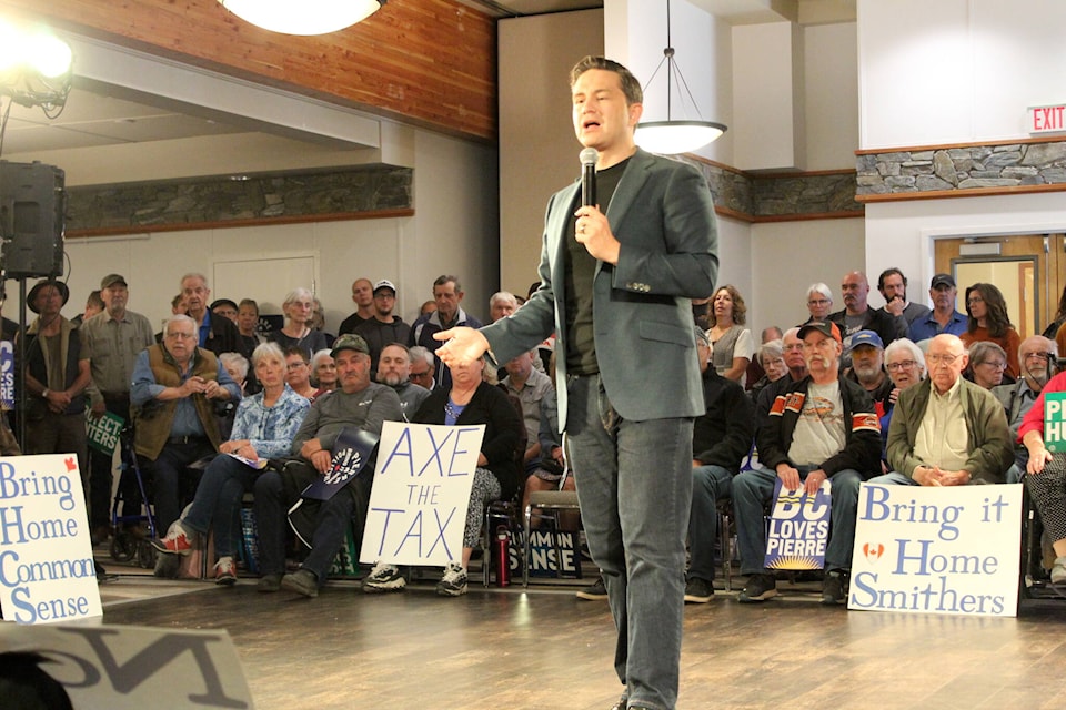 Pierre Poilievre visits Smithers. (Marisca Bakker/The Interior News)
