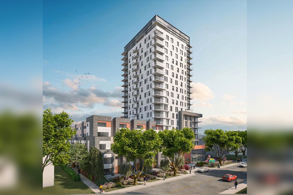 Conceptual rendering of BC Housing development proposed for 1451 Bertram Street.