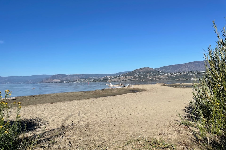 View of beach and Okanagan Lake from Truswell Park.