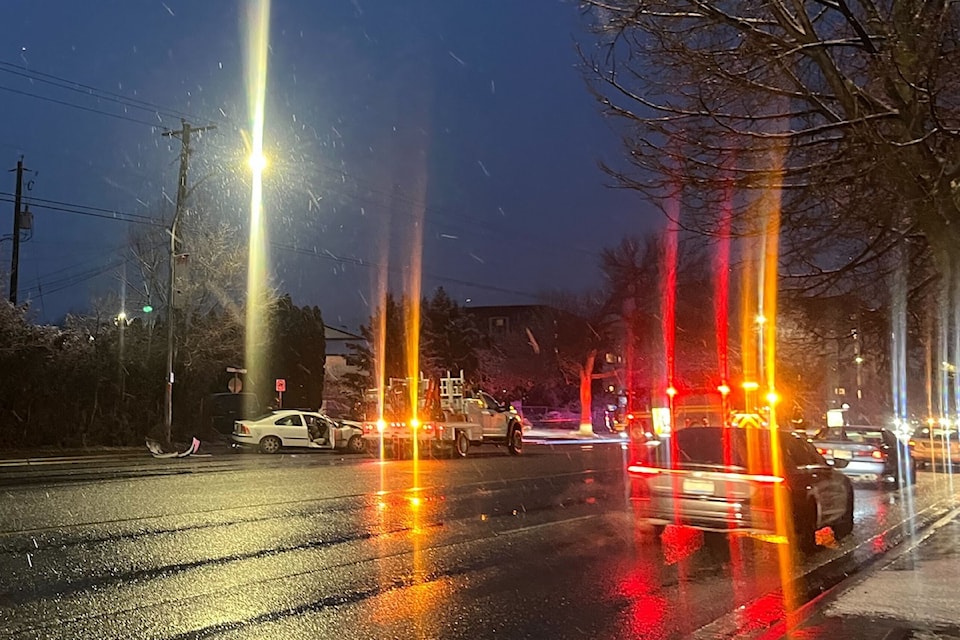 Highway 33 closed westbound following crash.
