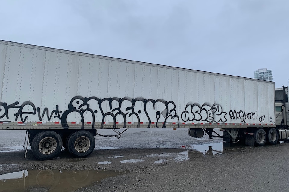 ACE Courier truck vandalized on Dec. 25. 