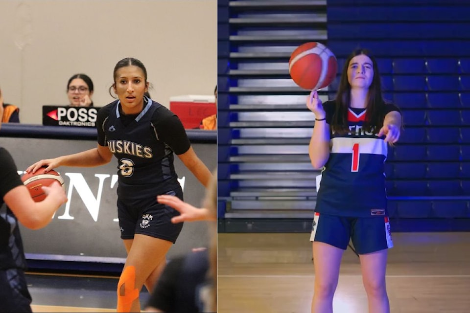 鶹ѡ's Shae Sandhu (left) and Vernon's Chloe Collins (right) are on the B.C. provincial girls basketball team. The squad will be competing in St. John's Newfoundland for the Canada Summer Games in August. 
