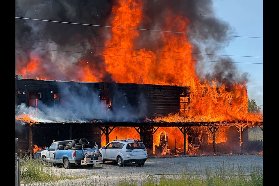 Kelowna firefighters are dealing with a blaze at Benvoulin and Casorso roads.